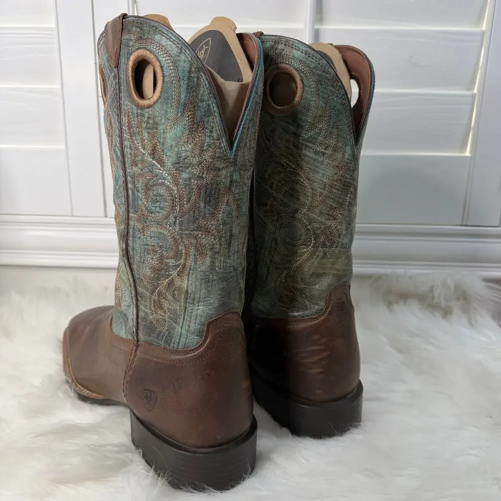 Ariat Men's Squared Toe Sport Rodeo Distressed Boots Size 14EE